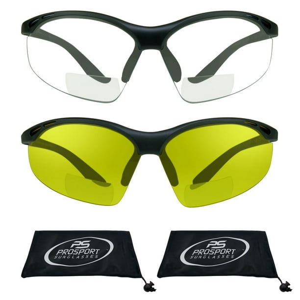 Safety Bifocal Yellow Night Vision Glasses Sports ANSI Z87 1.50 2.00 2.50 3.00